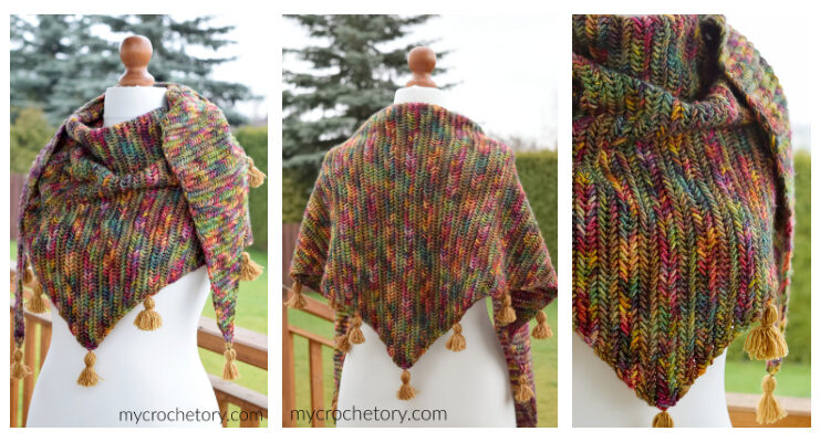 Diana Herringbone Shawl Crochet Free Pattern