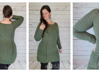 Double Cross Sweater Dress Crochet Free Pattern