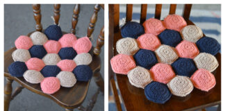 Hexie Puff Seat Cushion Crochet Free Pattern