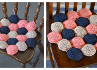 Hexie Puff Seat Cushion Crochet Free Pattern