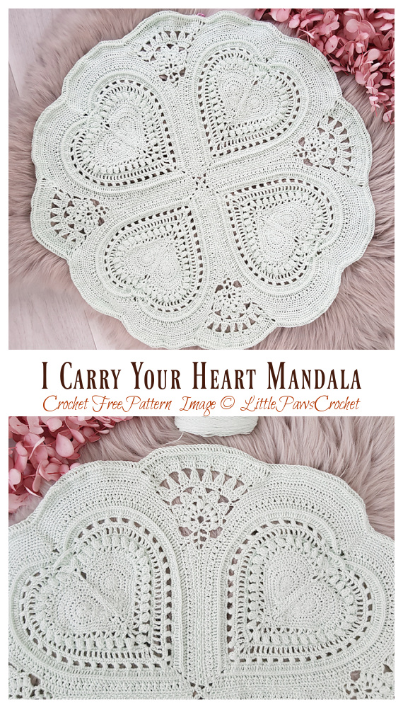 I Carry Your Heart Mandala Crochet Free Pattern