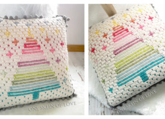 Mosaic Oh Xmas Tree Pillow Crochet Pattern