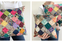 Solid Scrappy Granny Pillow Crochet Free Pattern