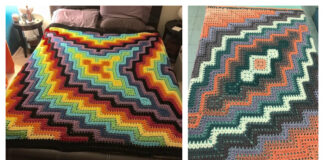 Square and Ripple Blanket Crochet Free Patterns