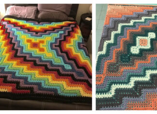 Square and Ripple Blanket Crochet Free Patterns