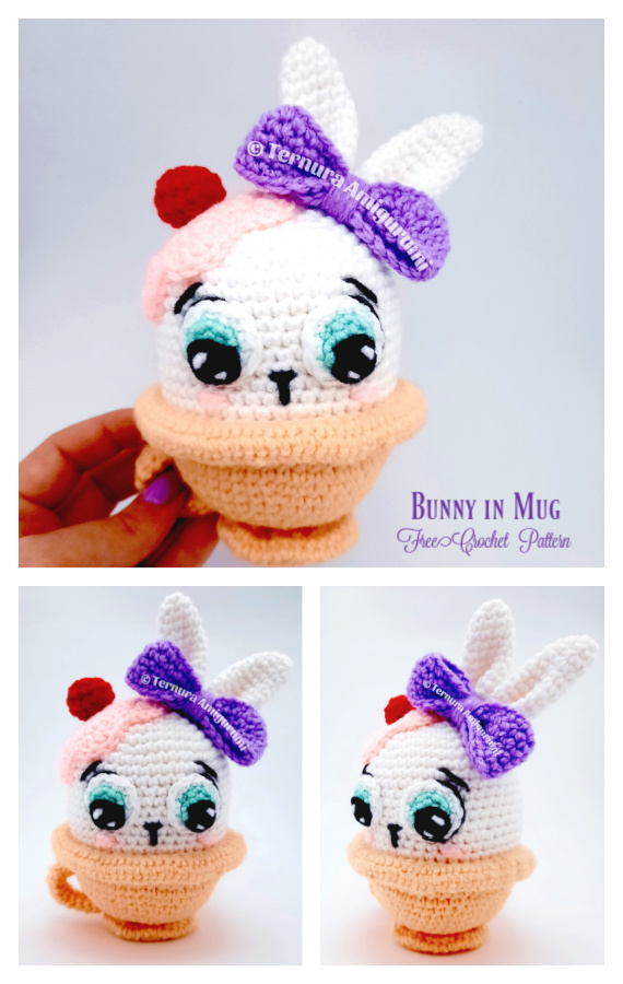 Amigurumi Bunny in Mug Crochet Free Pattern