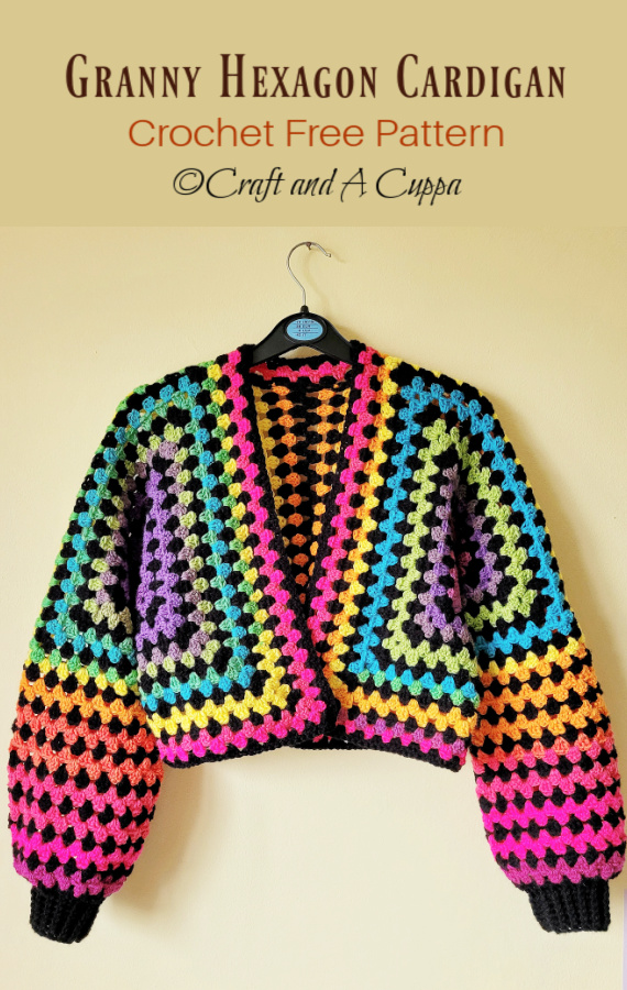 Granny Hexagon Cardigan Crochet Pattern