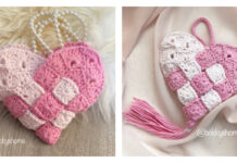 Granny Woven Heart Crochet Free Pattern