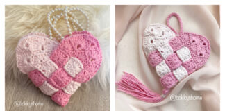 Granny Woven Heart Crochet Free Pattern