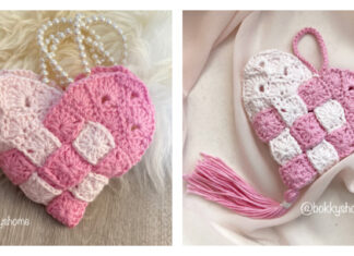 Granny Woven Heart Crochet Free Pattern