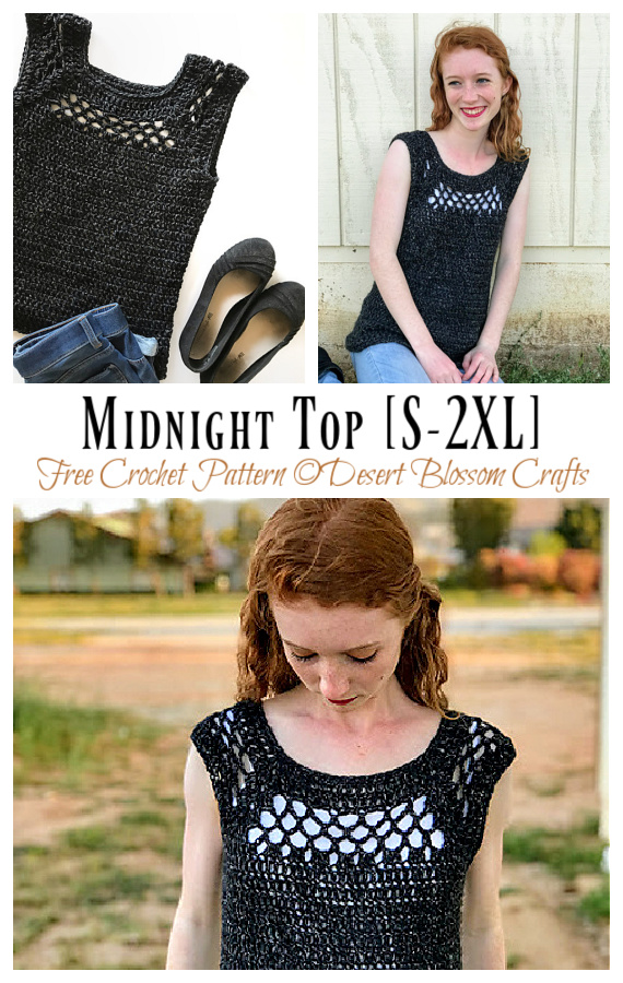 Midnight Sleeveless Top Crochet Free Patterns [S-2XL]