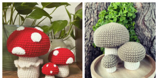 Mushroom Trio Crochet Free Pattern