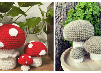 Mushroom Trio Crochet Free Pattern