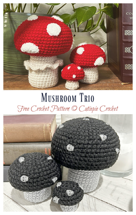 Mushroom Trio Crochet Free Pattern