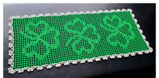 Shamrock Table Runner Crochet Free Pattern