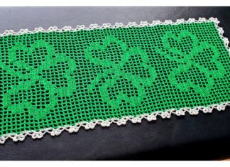 Shamrock Table Runner Crochet Free Pattern