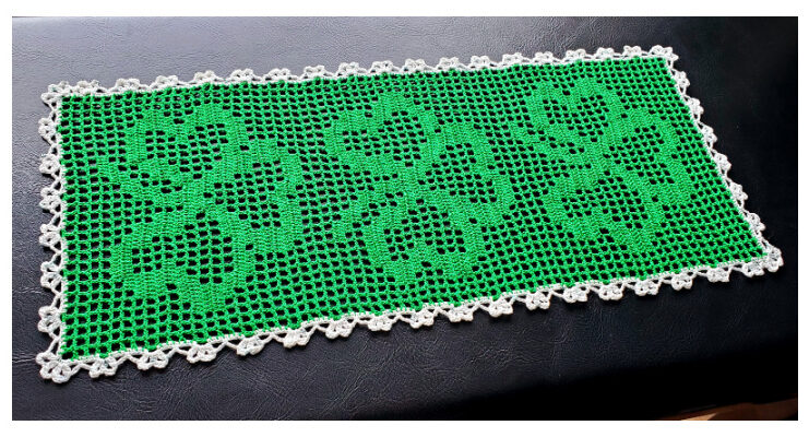Shamrock Table Runner Crochet Free Pattern