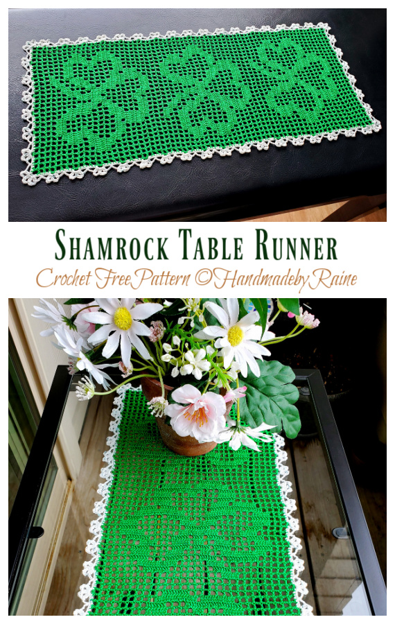 Shamrock Table Runner Crochet Free Pattern