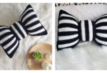 Striped Bow Pillow Crochet Pattern