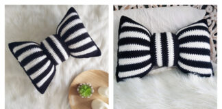 Striped Bow Pillow Crochet Pattern