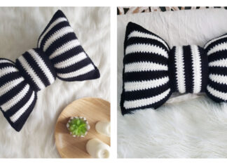 Striped Bow Pillow Crochet Pattern