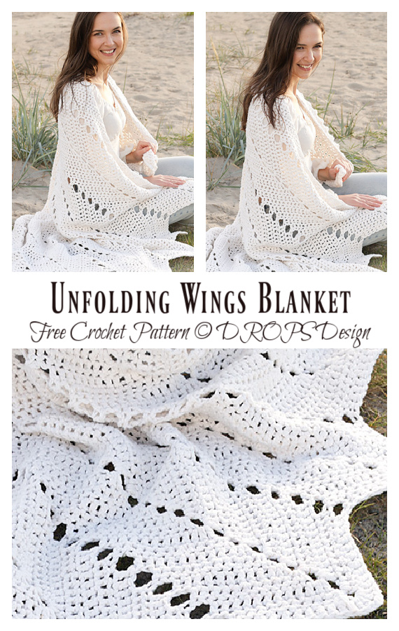 Unfolding Wings Blanket Crochet Free Pattern