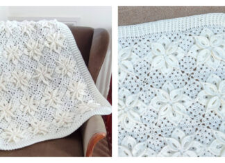 White Poinsettia Baby Afghan Crochet Free Pattern