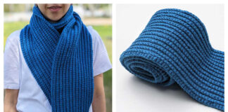 Classic Ribbed Scarf Crochet Free Pattern