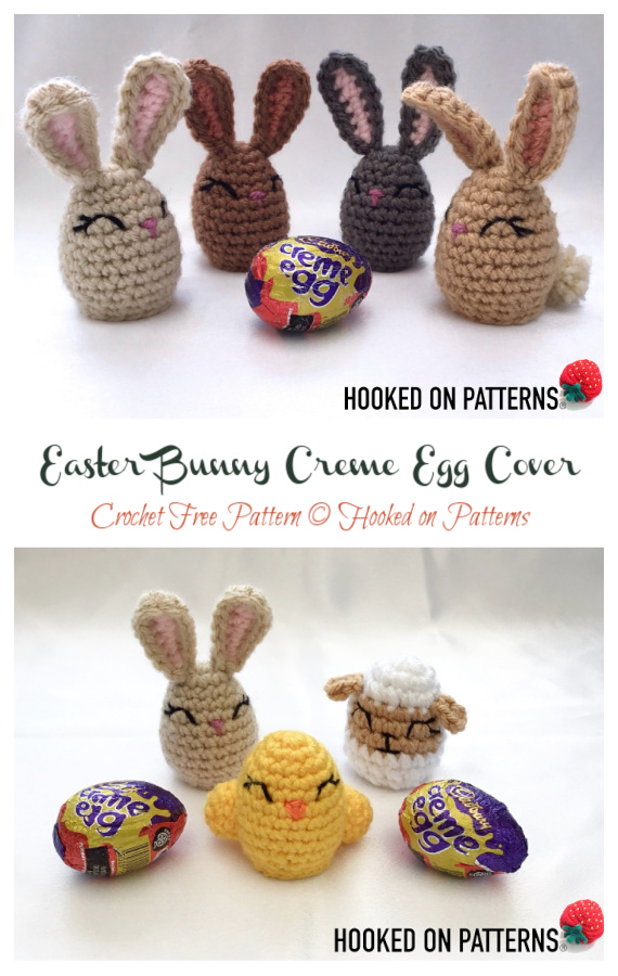 Easter Bunny Creme Egg Cover Crochet Free Pattern