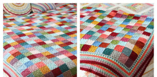 Giant Granny Patches Blanket Crochet Free Pattern