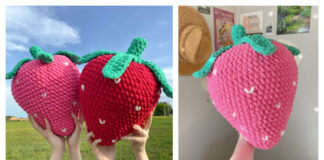Giant Strawberry Plush Crochet Free Pattern