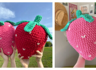 Giant Strawberry Plush Crochet Free Pattern