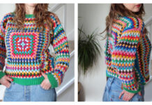 Granny Square Sweater Crochet Free Pattern