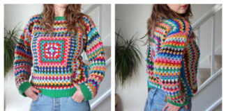 Granny Square Sweater Crochet Free Pattern