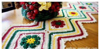 Joyful Flowers Table Runner Crochet Free Pattern