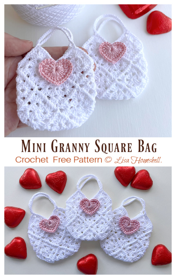 Mini Granny Square Bag Crochet Free Pattern
