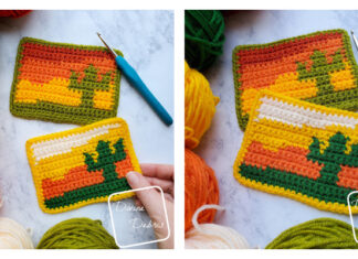 Sedona Cactus Mug Rug Crochet Free Pattern