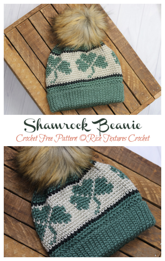 Shamrock Beanie Crochet Free Pattern