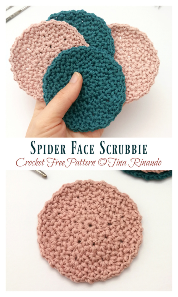 Spider Face Scrubbie Crochet Free Pattern