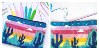 Tapestry Desert Cacti Pouch Crochet Free Pattern