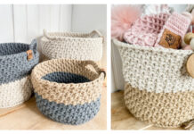 Two-Toned Nesting Baskets Crochet Free Pattern