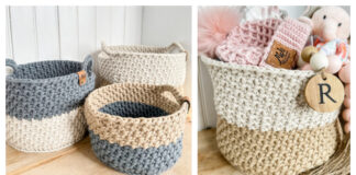 Two-Toned Nesting Baskets Crochet Free Pattern