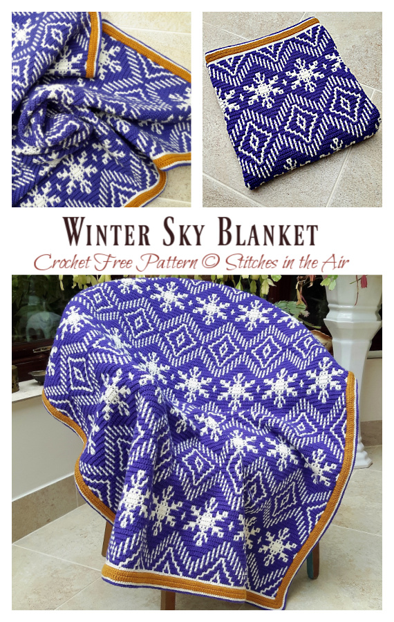 Winter Sky Blanket Crochet Free Pattern