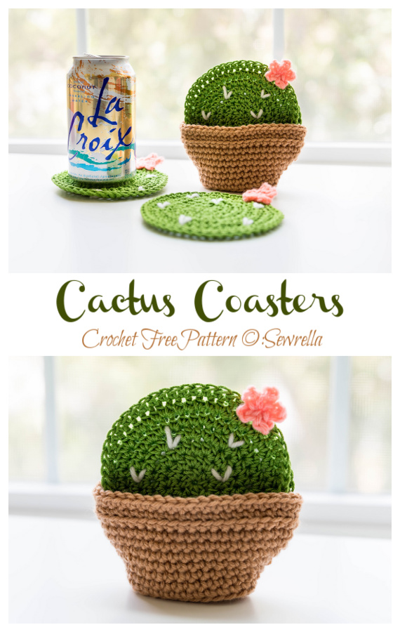 Cactus Coasters Crochet Free Pattern