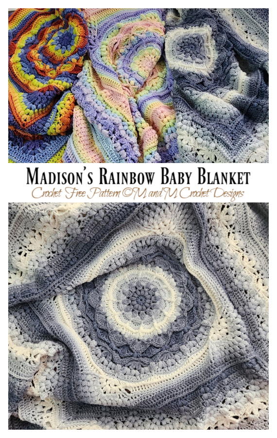 Madison's Rainbow Baby Blanket Crochet Free Pattern