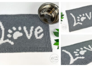 Paw Print Love Mat Crochet Free Pattern