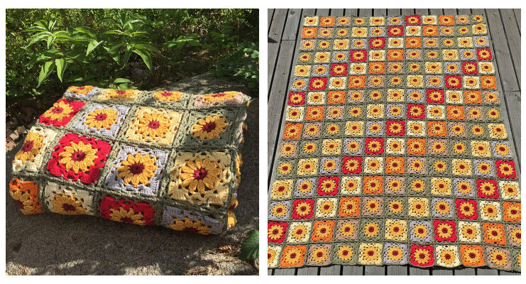 Primavera Flower Blanket Crochet Free Pattern