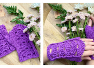 Spring Fingerless Mittens Crochet Free Pattern