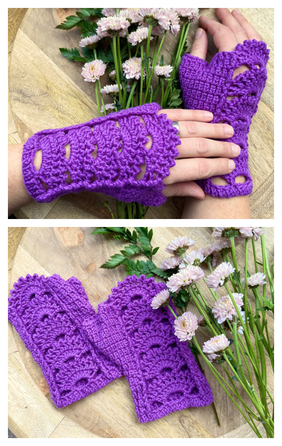 Spring Fingerless Mittens Crochet Free Pattern