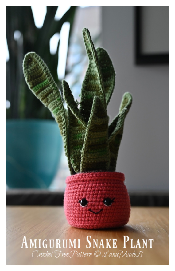 Amigurumi Snake Plant Crochet Free Pattern